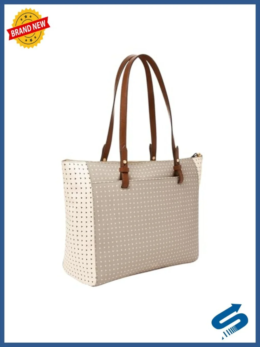 Faux Leather Tote Purse Handbag with Zipper Closure